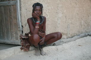 Himba Chicks Bathing in Sea - Bing